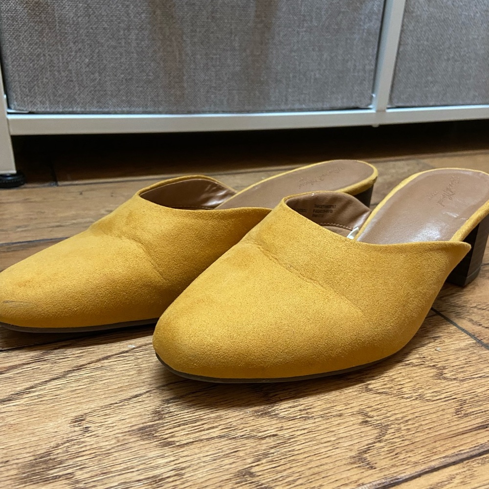Mustard Heeled Mules